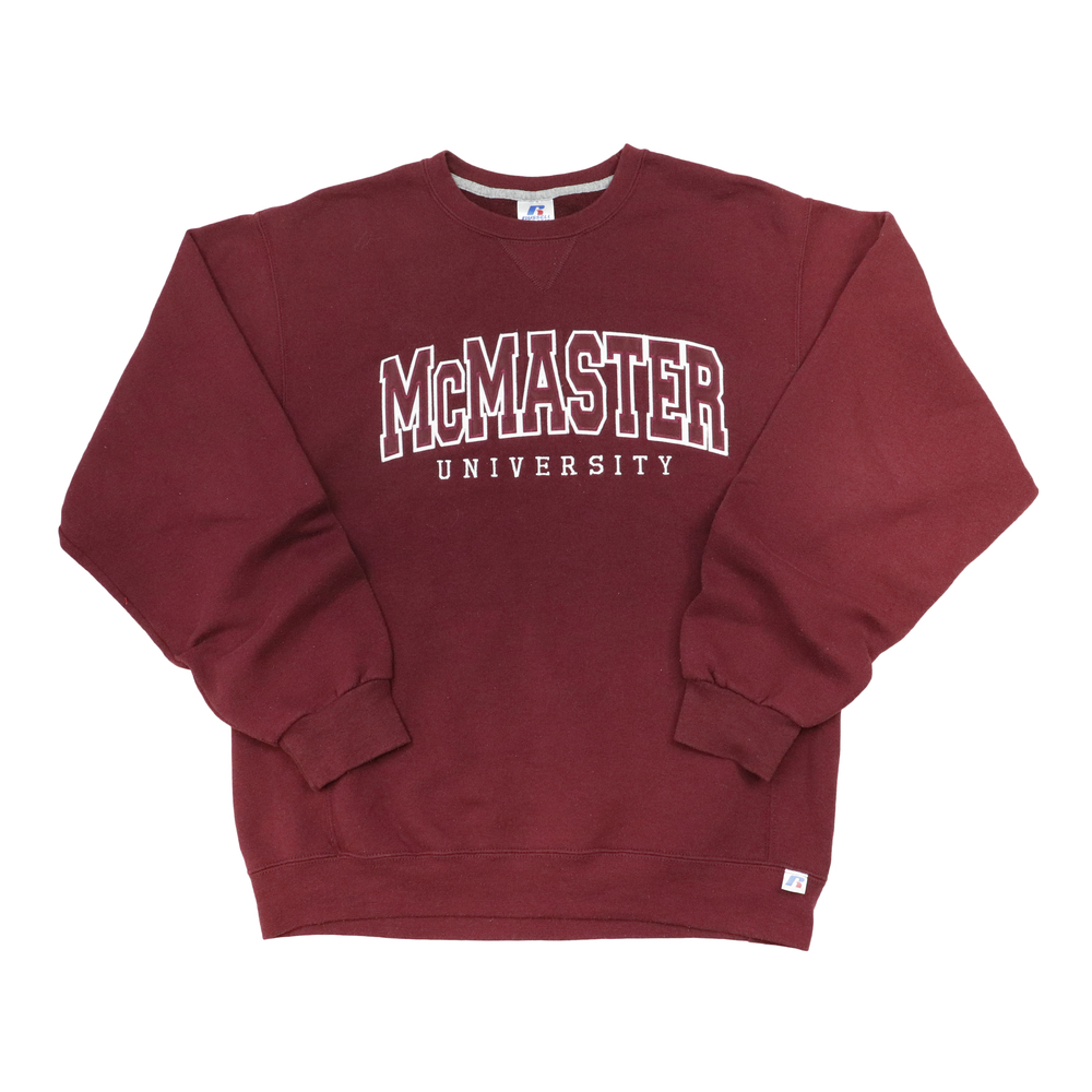 Vintage Russell Mcmaster University Red Crewneck Sweatshirt Size M